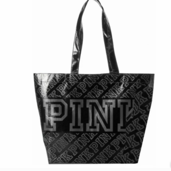 Victoria's Secret Handbags - Victorias Secret NWOT Black Logo Reusable Eco Shopping Tote Bag  Y2K